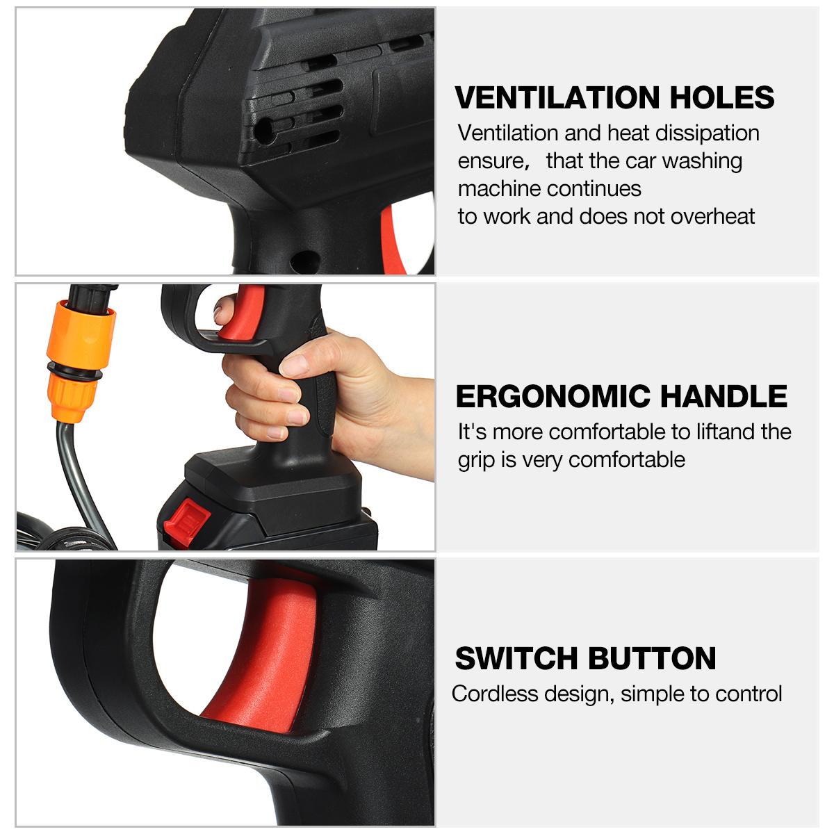 🚗💦  Cordless High-Pressure Washer Gun 🪟🏡