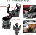 2-in-1 Car Cup Holder Expander 🥤🍟 | 360° Rotatable Dual Drink & Snack Organizer 🚗